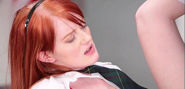  InnocentHigh - Cute Redhead Student Fucks Drama Teacher